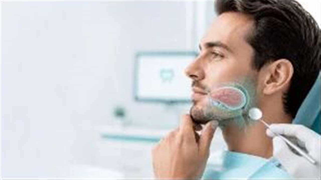 Illustration of tongue posture during a dental examination